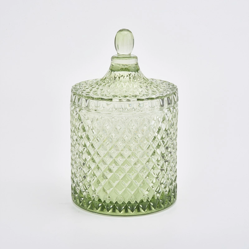 Glass jar for candle making with glass lid glass candle jar with lid