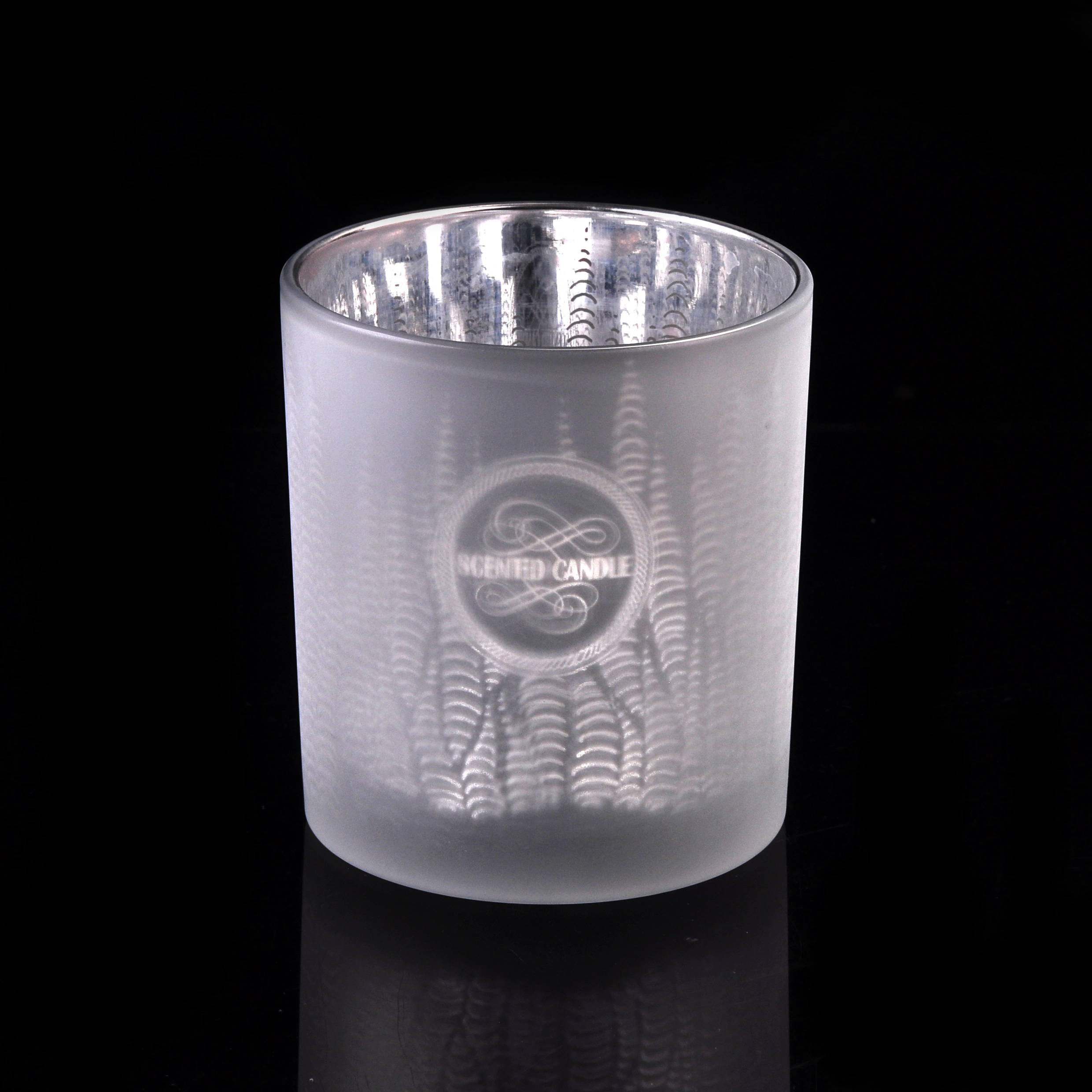 natural style popular laser engraved 10oz glass candle jar
