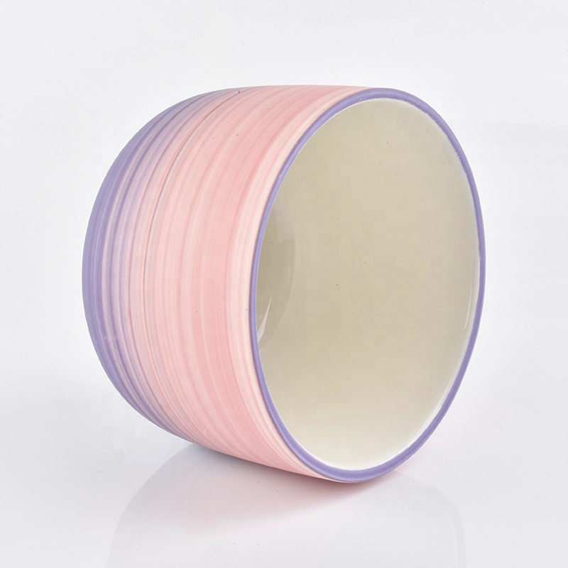 customized modern luxury ceramic colored scented candle holder jar