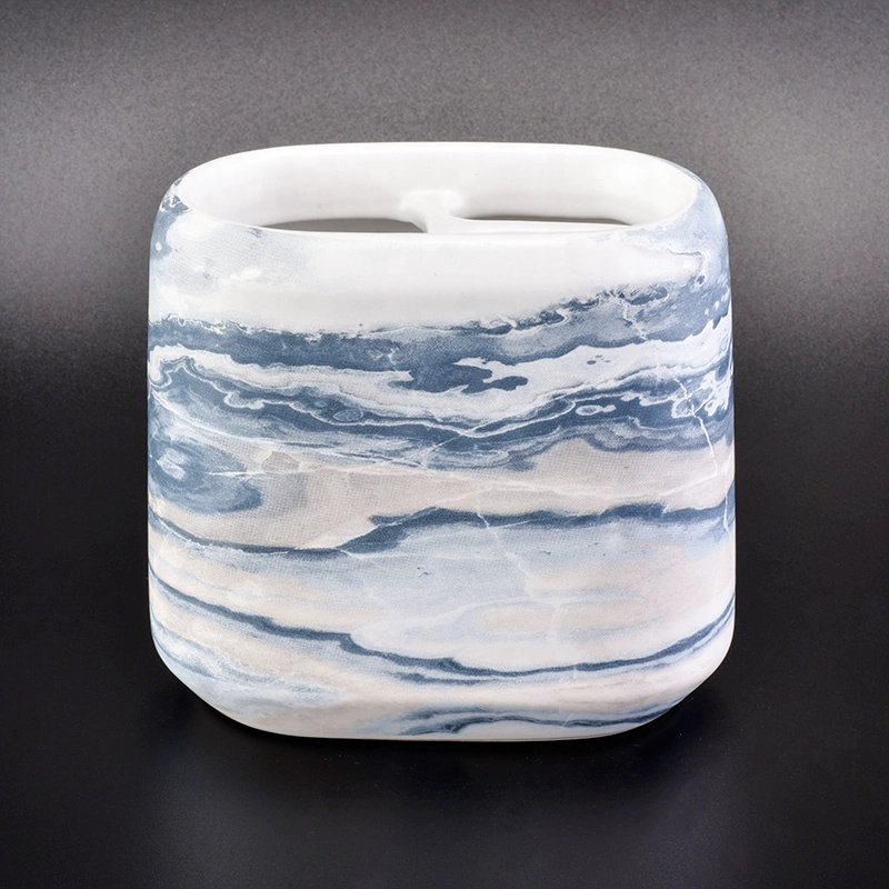 luxury natur home goods blue ceramic toothbrush holder accessories bathroom set