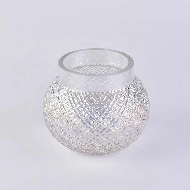 Wholesales Luxury white round glass jar candle