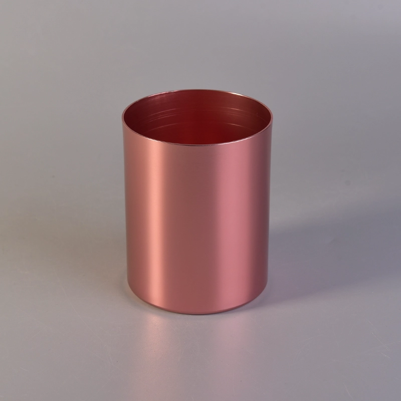 Rose Gold Cylinder Shaped Metal Votive Candle Holders
