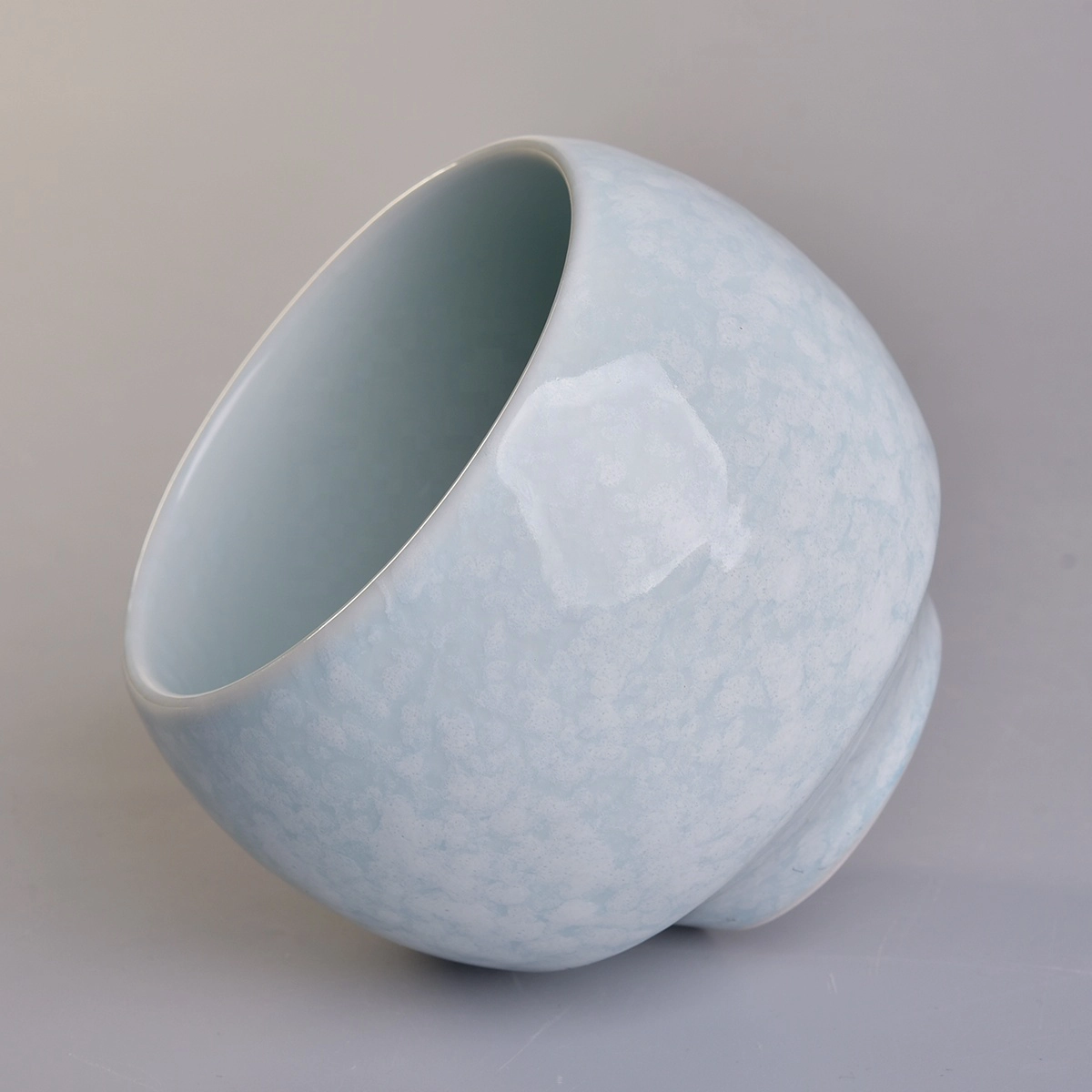Manufacturer blue round Empty ceramic Candle Jar For Candle Making