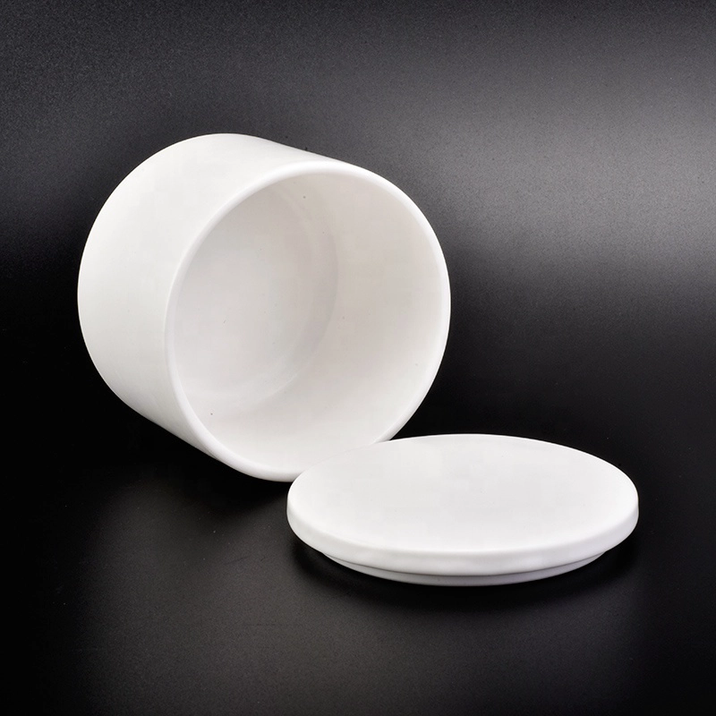 professional supplier customized wholesale 310ml white ceramic candle jars