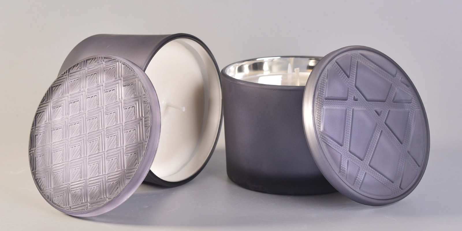 Custom 3 Wicks 12oz Glass Candle Jars With Lids