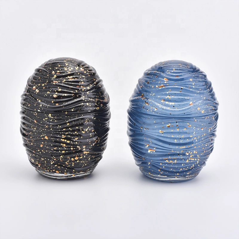 Egg shape black decorating Glass Candle holder wedding decoration