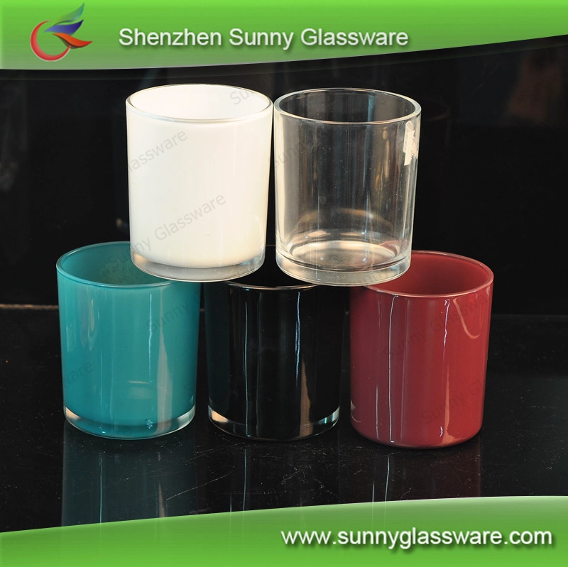 Popular classic straight-side glass candle holders wholesale