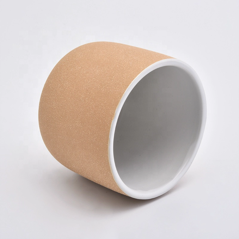 Round frosted empty decorative candle vessel 