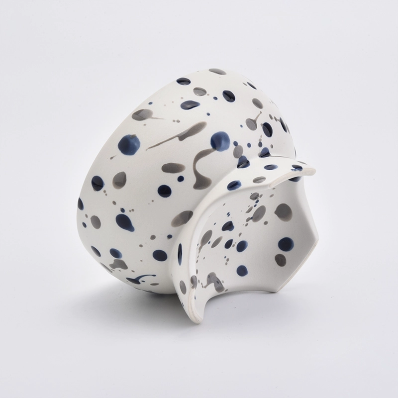 240ml Custom Bowl Shaped Candle Holder Ceramic With White Color