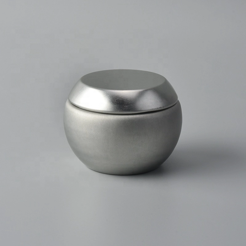 Silver Metal Aluminum round Candle tin jar 100ml with cover