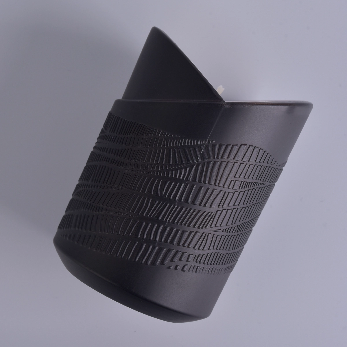 Wholesale Luxury 8oz Black Glass Candle Jars