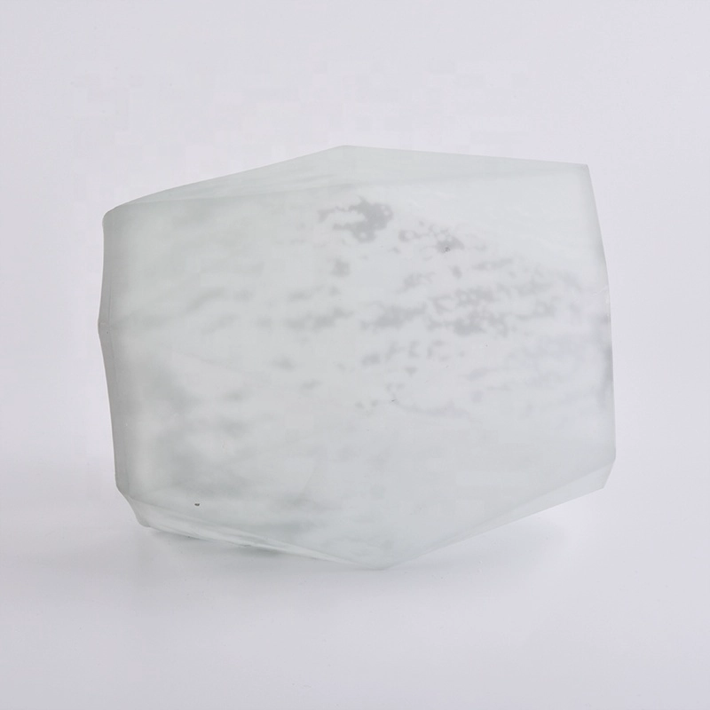 Geo cut Custom matte Glass Candle tumbler for wedding