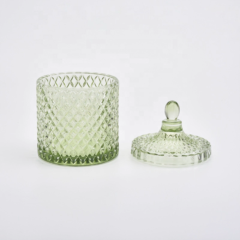 Luxury Silver Electroplating Candle Jar Glass For Wedding geo cut candle holders