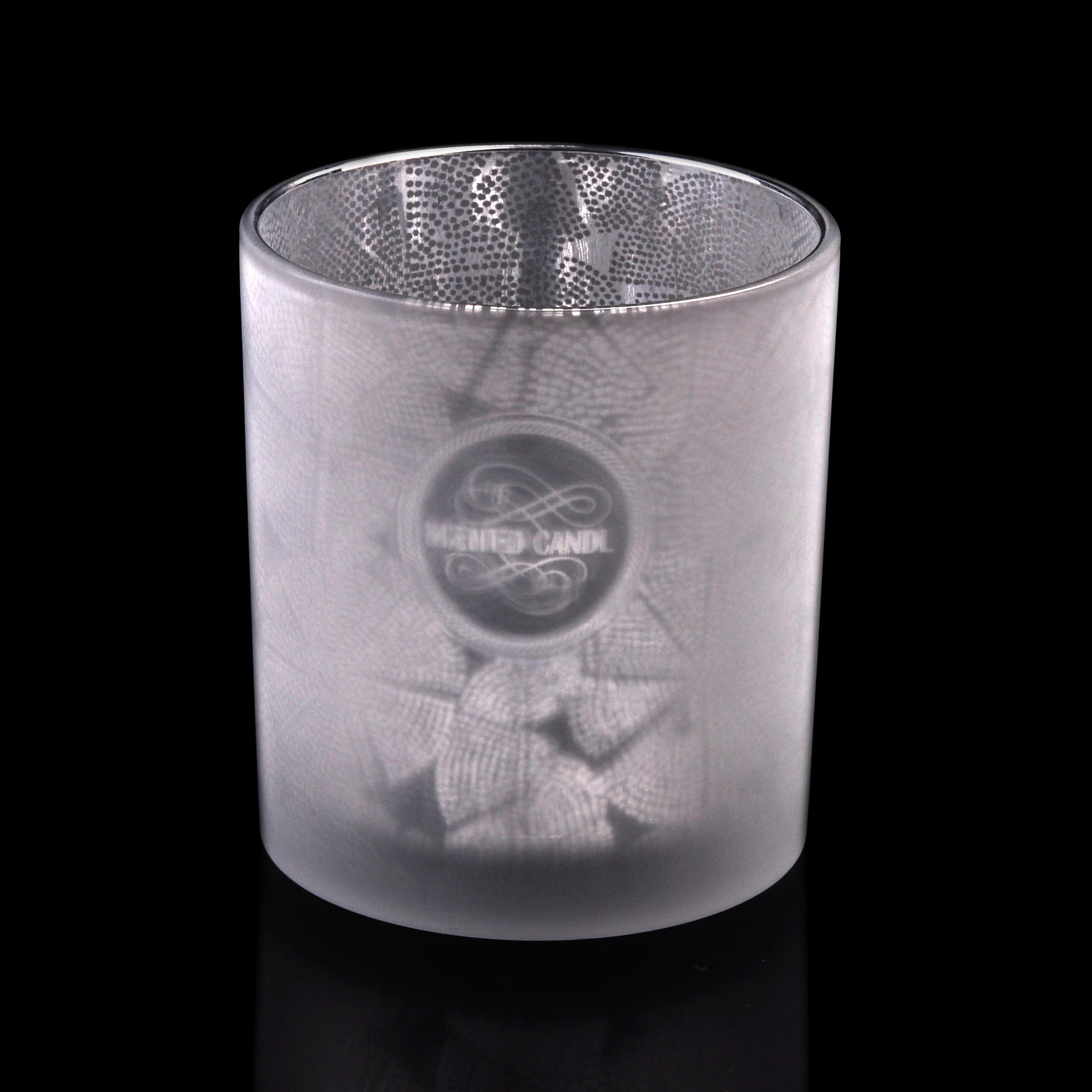natural style popular laser engraved 10oz glass candle jar