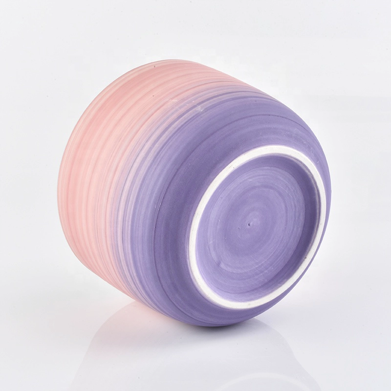 customized modern luxury ceramic colored scented candle holder jar