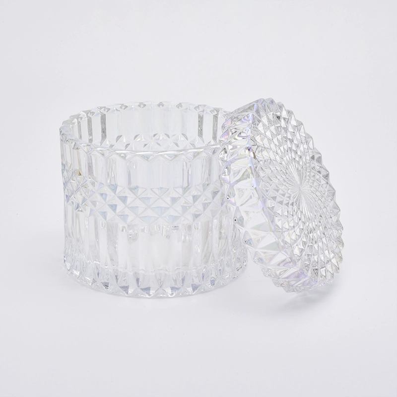480ml Luxury Christmas Ion Plating Glass Candle Jar With Lids