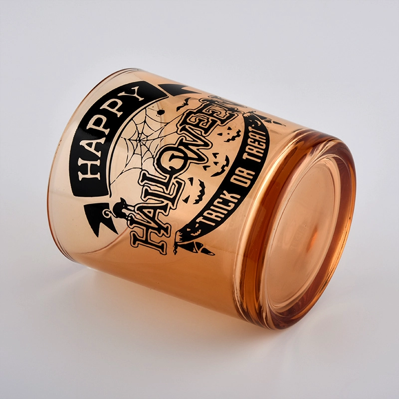 Red Spray Candle Jar With Black Decal