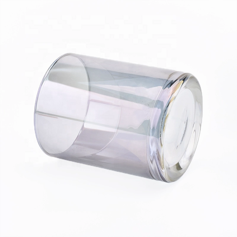 Luxury Cylinder Candle Glass Jar With Ion Plating