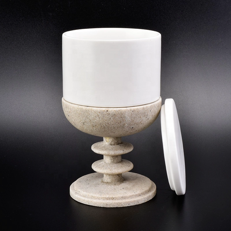 Wholesale 8 oz ceramic candle jar with lid