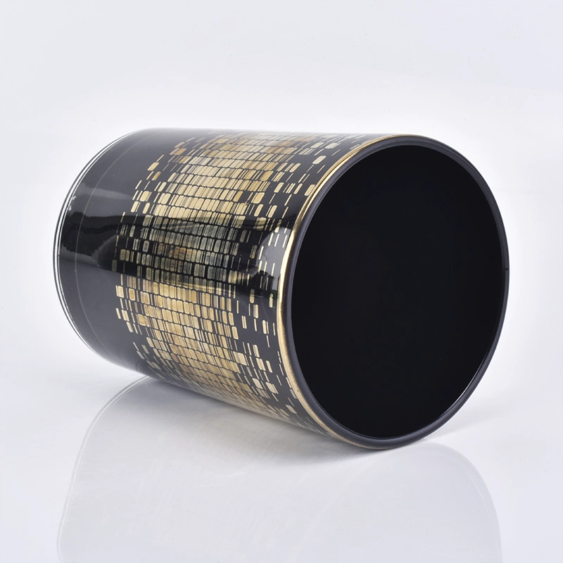 Decorative Glass Candle Jar Wholesale Which Black Spray Color