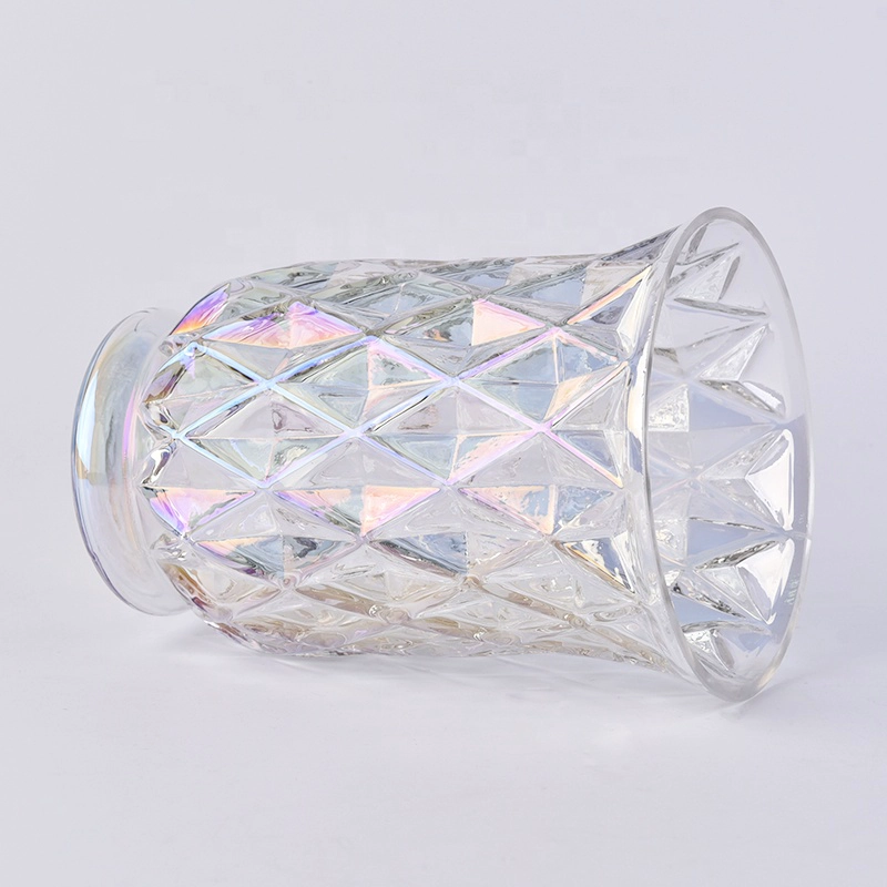 Crystal decorative pillar Glass Candle jars for home decor
