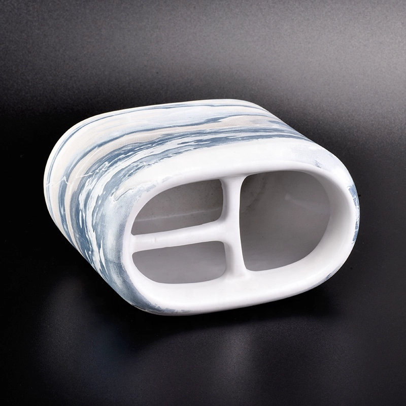 luxury natur home goods blue ceramic toothbrush holder accessories bathroom set