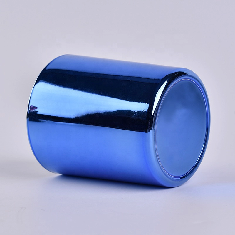 Recycled 8oz blue glass candle jars wholesale