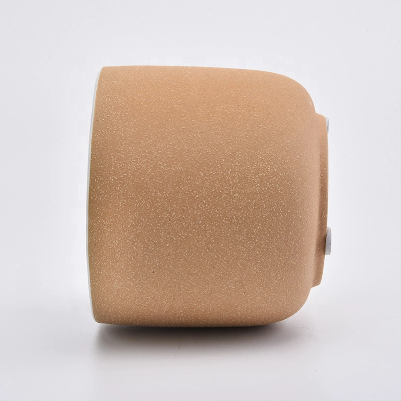 Round frosted empty decorative candle vessel 