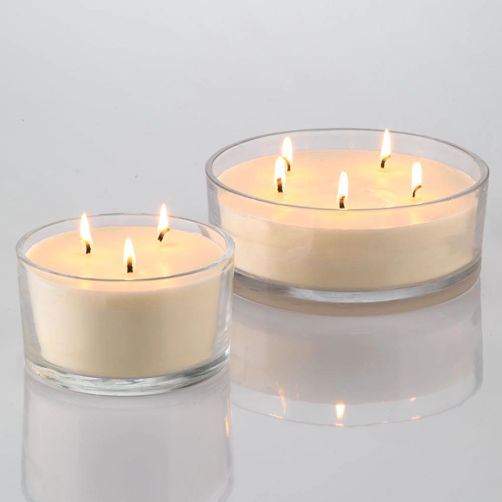 large round glass candle jars