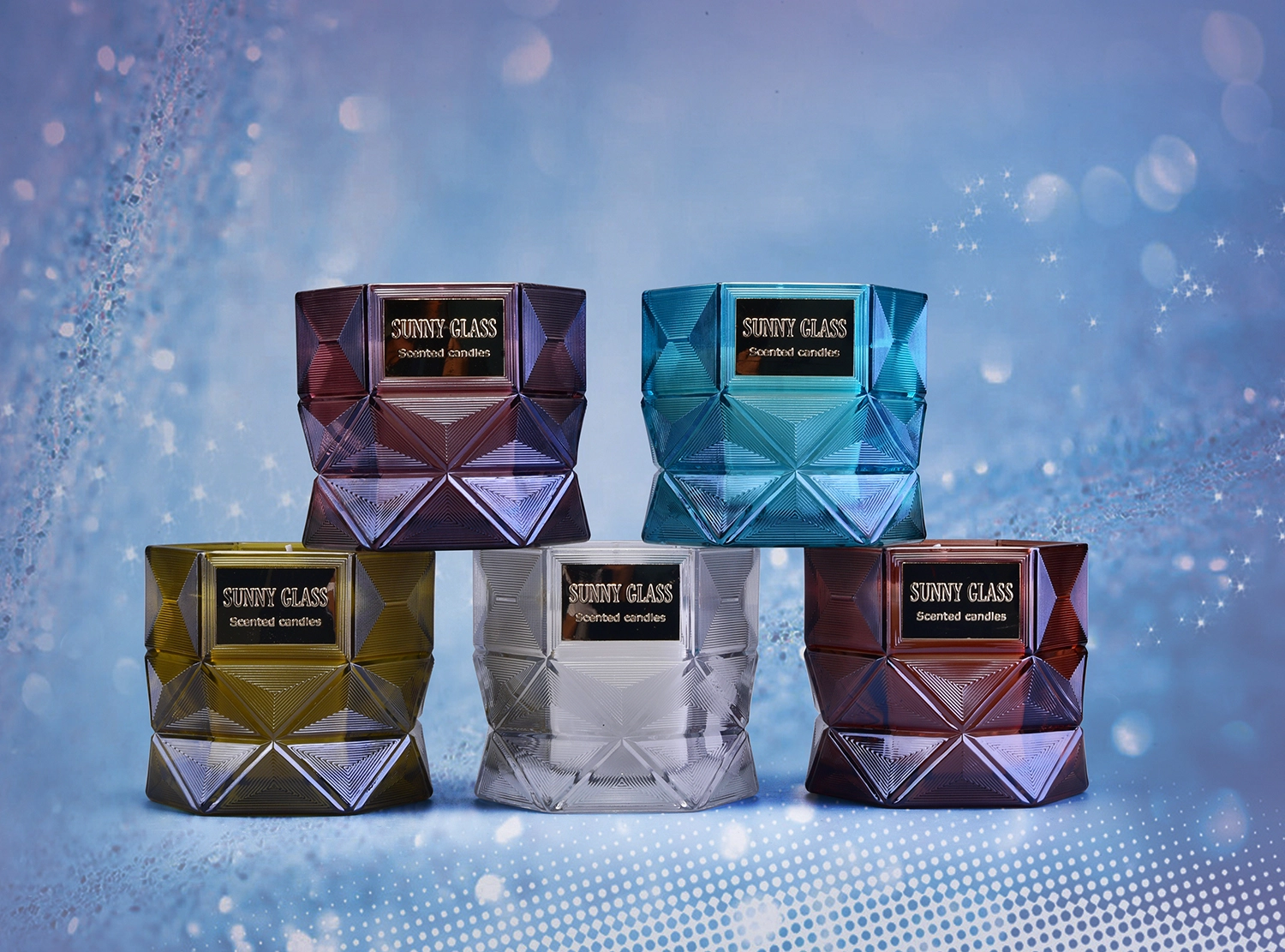 Popular Hexagon Glass Candle Jar