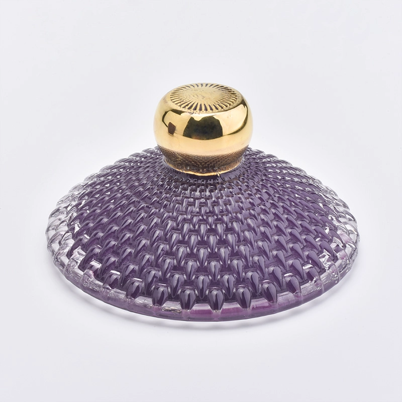 Wholesale Luxury GEO Cut Glass Candle Jar With Lids