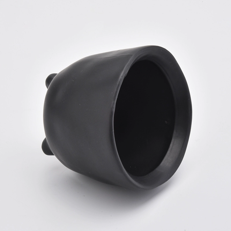 Matte Black Ceramic Candle Jars