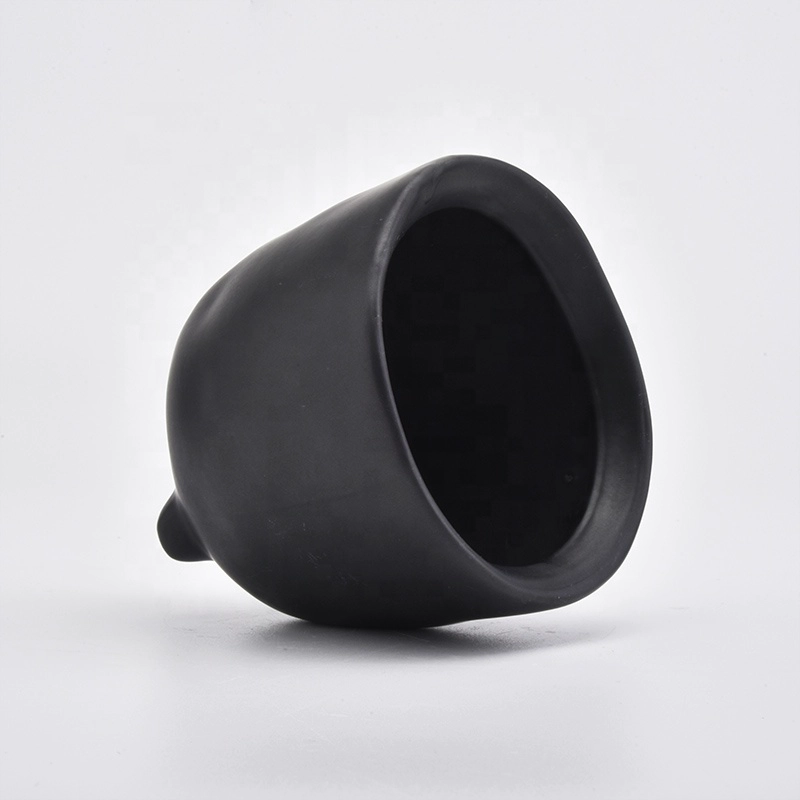 Matte Black Ceramic Candle Jars