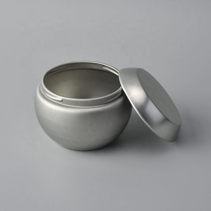 Silver Metal Aluminum round Candle tin jar 100ml with cover