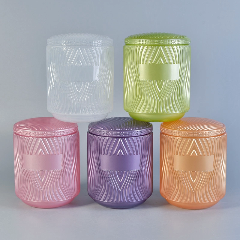 Luxury glass candle jar with lid for candle making