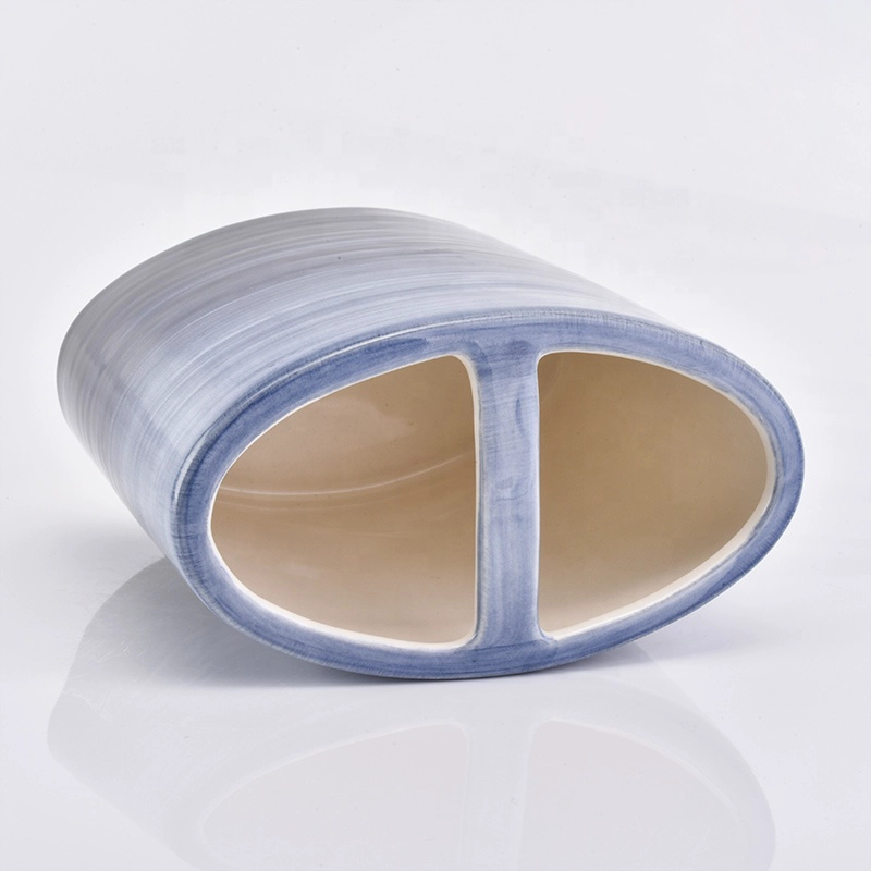 blue ceramic bathroom accessories tumbler soap dish toothbrush holder lotion dispenser