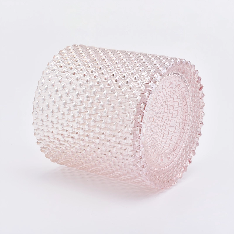 Luxury Pink Glass Candle Jars With lids Wholesale