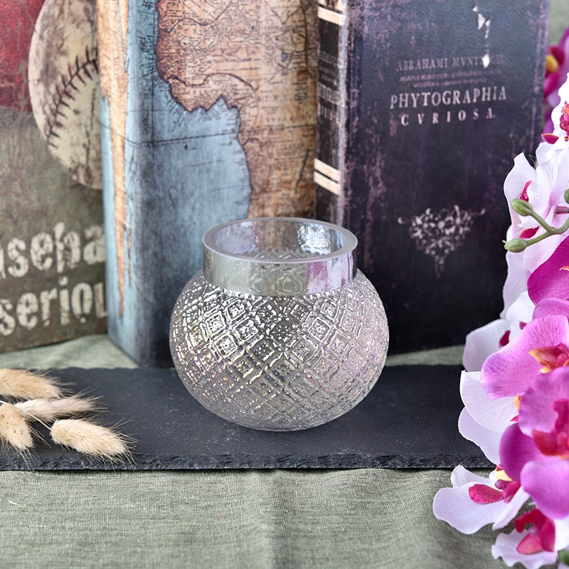 Wholesales Luxury white round glass jar candle