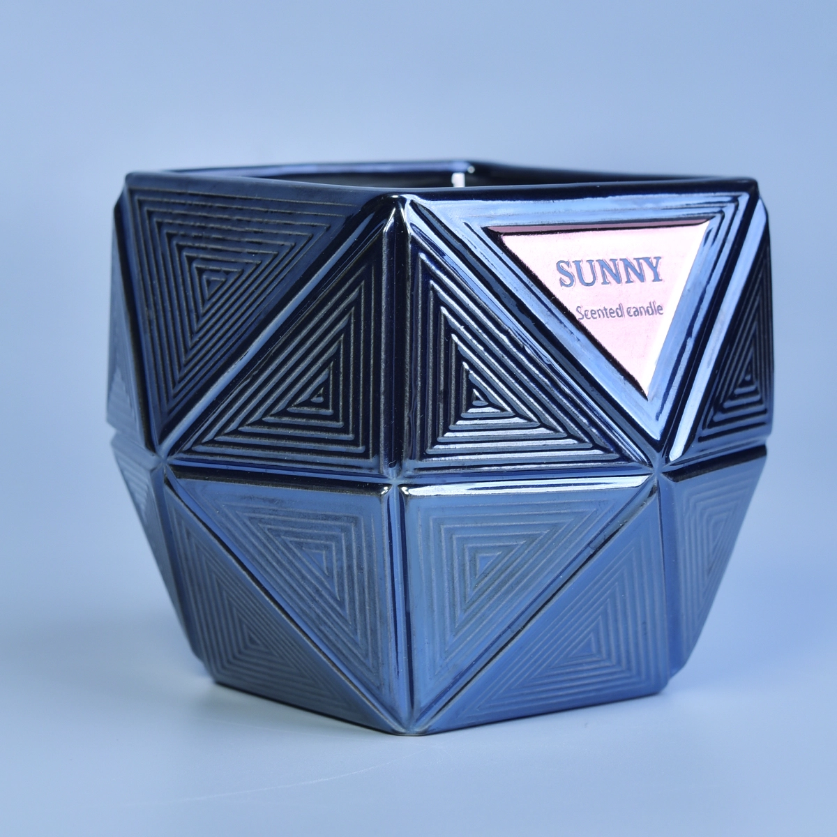Black Glaze Unique Ceramic Candle Jars For Home Decoration