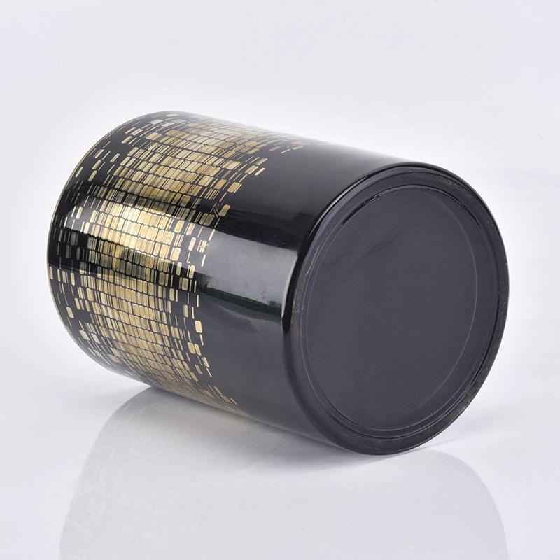 Decorative Glass Candle Jar Wholesale Which Black Spray Color