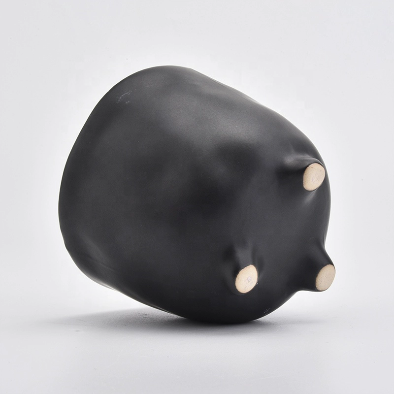 Matte Black Ceramic Candle Jars