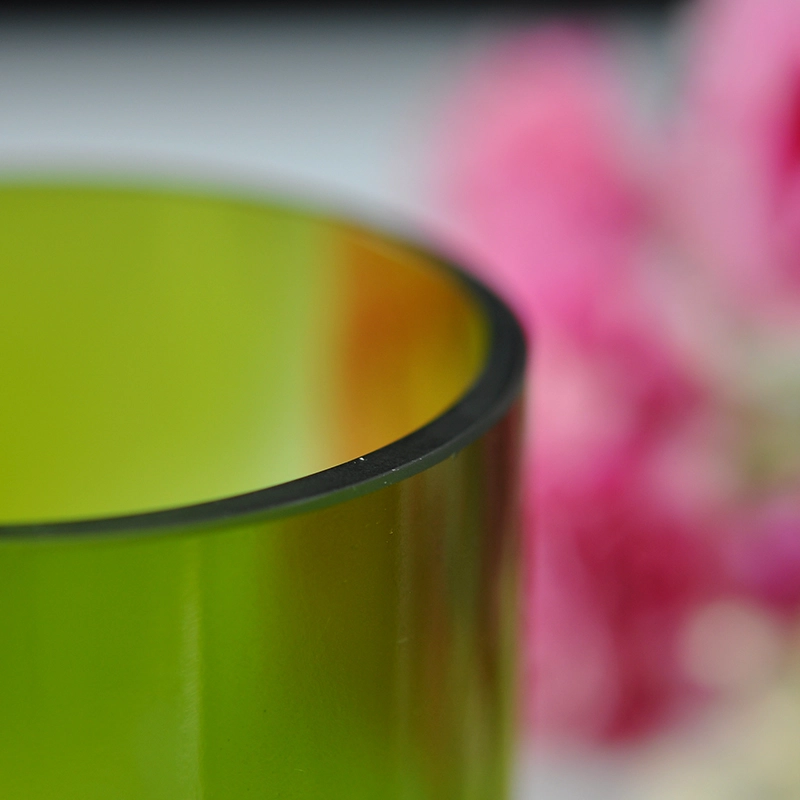 Hot popular recycle wine bottle cut glass candle jars
