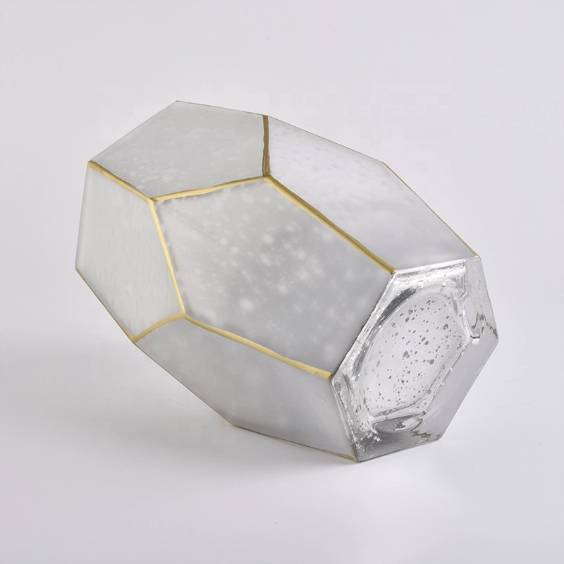 Mercury christmas hexagonal candle jar home decor
