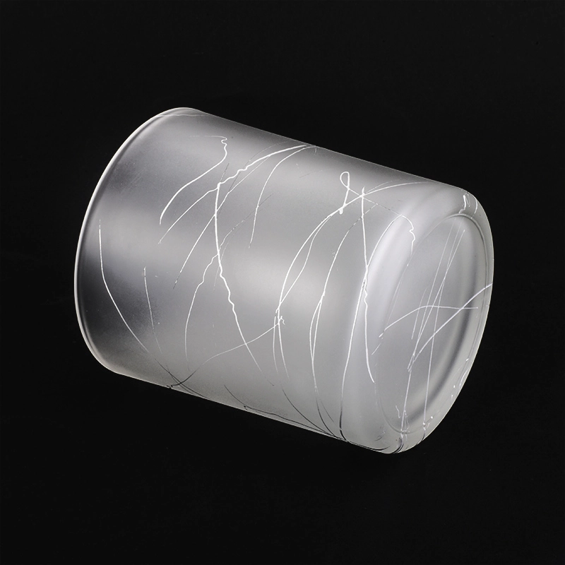 8oz Popular Cylinder Shaped Frosted Glass Candle Jar