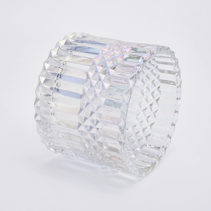 480ml Luxury Christmas Ion Plating Glass Candle Jar With Lids