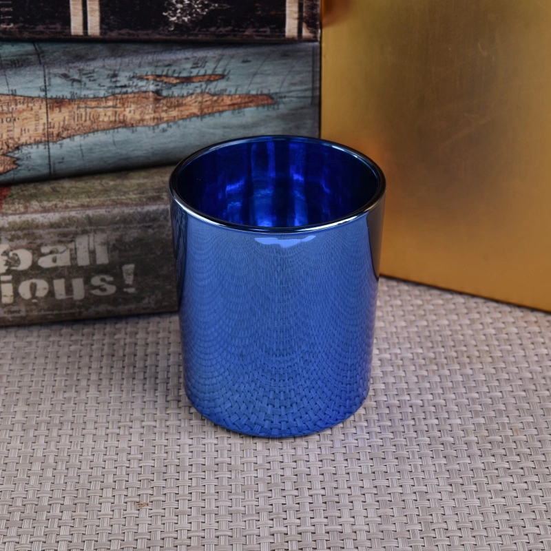 Recycled 8oz blue glass candle jars wholesale