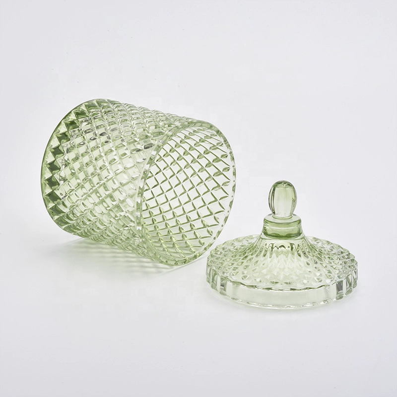 Luxury Silver Electroplating Candle Jar Glass For Wedding geo cut candle holders