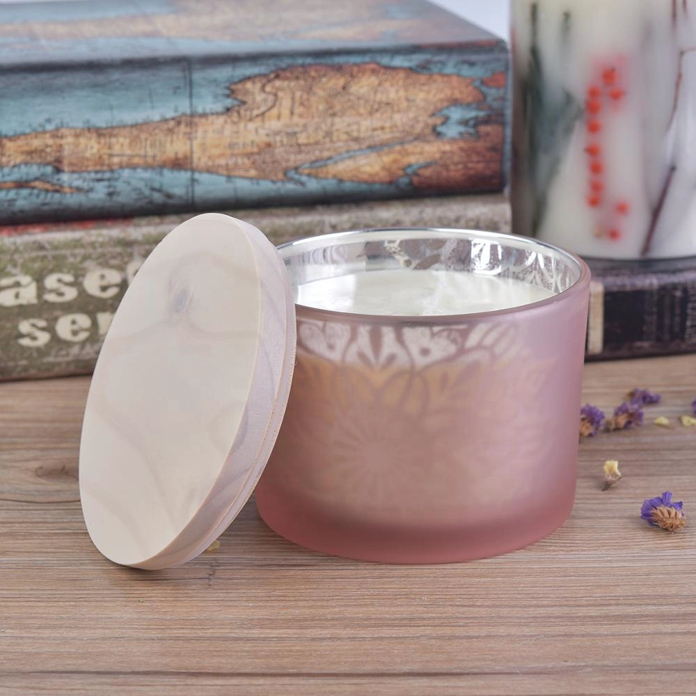 Luxury 12oz glass candle jar with lid