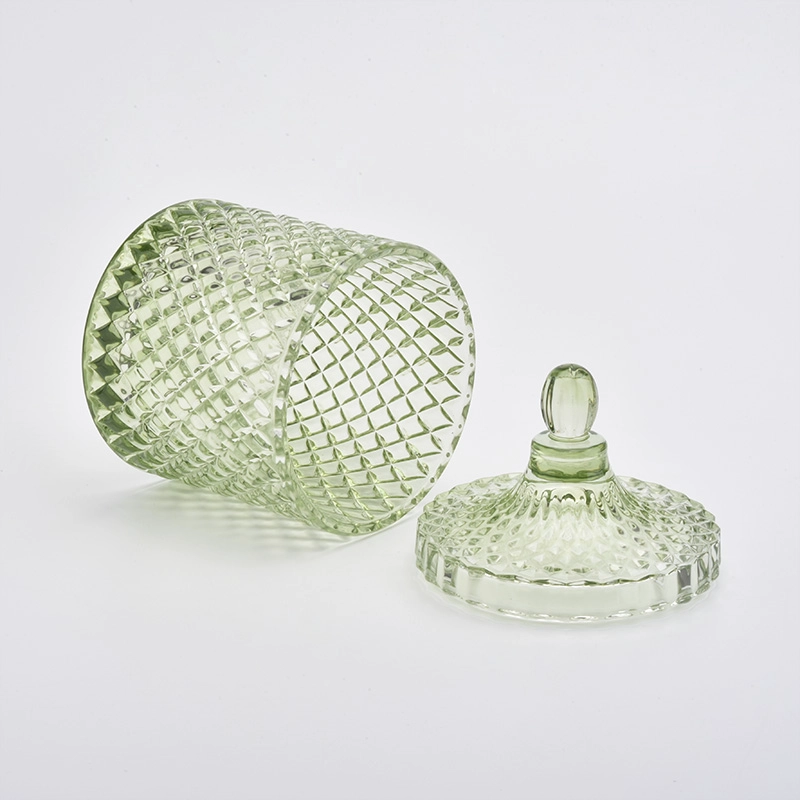 Glass jar for candle making with glass lid glass candle jar with lid