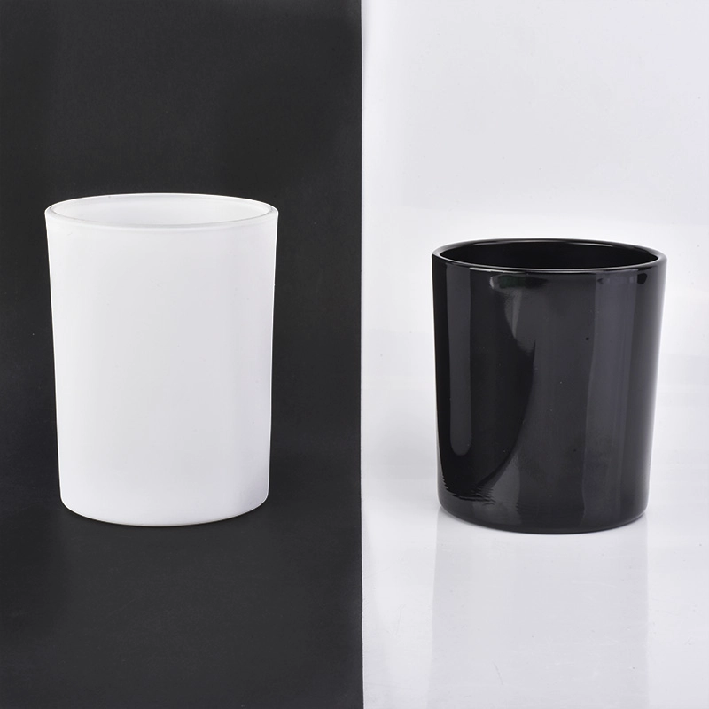 Matte White Glass Candle Holders